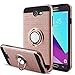 Galaxy J3 Emerge/J3 Mission/J3 Eclipse/J3 Luna Pro/Amp Prime 2/J3 Prime/Express Prime 2 Case with Screen Protector,AnoKe 360 Degree Rotating Ring Holder Kickstand for Galaxy J3 2017 ZS Rose Gold