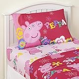 Twin Sheet Sets For Girls 3 Piece Kids Peppa Pig Microfiber Bedding Set Flat Sheet Fitted Sheet Standard Pillowcase