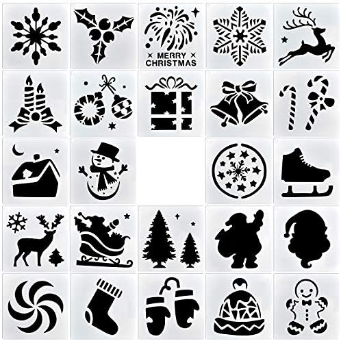 Christmas Painting Stencils 3 x 3 Inch Templates for Wood Slice ...