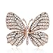 Fashion Multicolor Rhinestone Butterfly Brooch Pin Big Faux Pearl Enamel Brooch Pin Wedding Bridal Gift (Golden)