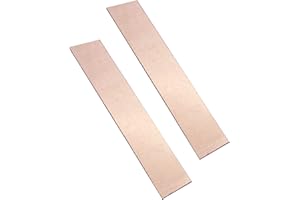 NIONSUPPLY Pure Copper Anode Strips - 2pcs 0.04''x1''x6'' (19 GA) 99.9% High Purity Copper Electrodes for Electroplating and Plating