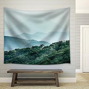 Layered Hills with Mount Kaimon (Kaimondake) in The Background - Fabric Wall Tapestry Home Decor - 51x60 inches