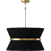 Capital Lighting 341281KP Cecilia Transitional Art Deco Luxe Hand-Wrapped Black Rope Tapered Pendant Light Fixture, 8-Light 4