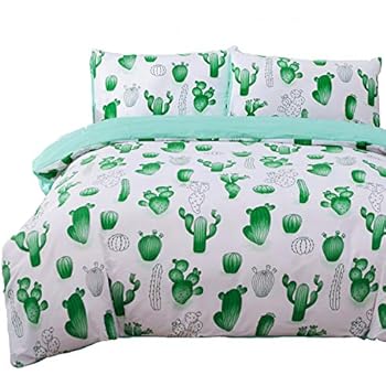 Amazon.com: Bright Cactus Pattern Bedding Set Green plants