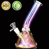 Love Apartments - 8Inch Pipe Handmade Glass Plating Design - with Ice Frame Perfect Water Bottle Design