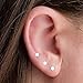 Tiny 3mm Round Sterling Silver Dot Disc Earrings - One Pair