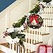 Safeeye Christmas Wreath with Ribbon and Bells, Outdoor Indoor Christmas Wreaths Garland Ornaments Christmas Decorations (12