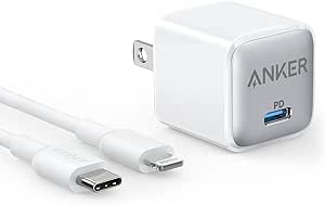 Anker USB-C Charger 20W with 3ft USB-C to Lightning Cable, 511 Charger (Nano Pro), PD Durable Compact Fast Charger, Anker Nano Pro for iPhone 13/13 Mini/13 Pro/13 Pro Max/12, Galaxy, iPad/iPad Mini