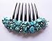 French Twist Hair Comb Ornamented Along The top of The Heading with Stone Turquoise