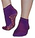 FitSox Grip Socks - Yoga, Martial Arts, Dance Anti-Slip/Non-Slip, 1 Pair, US Size 8-10. Purple/Orange
