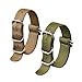 Ritche 2pc 18mm Watch Band with 1.5mm Thickness Quality Nylon Nato Straps and Heavy Duty Brushed Buckle (ArmyGreen/Khaki) …
