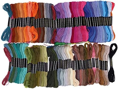 Embroidery Thread - 150 Pieces Different Colors Embroidery Thread Handmade Cross Stitch Polyester Floss Sewing Skeins - Isacord Rayon Glitter Rainbow Machine Dye Turquoise Pe770 Cardboard Hand