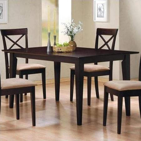 Coaster Hyde Rectangular Leg Dining Table in Rich Dark Cappuccino