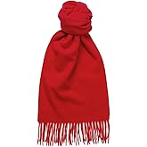 Glen Isla 100% Lambswool Scarf Plain Red - Made In Scotland
