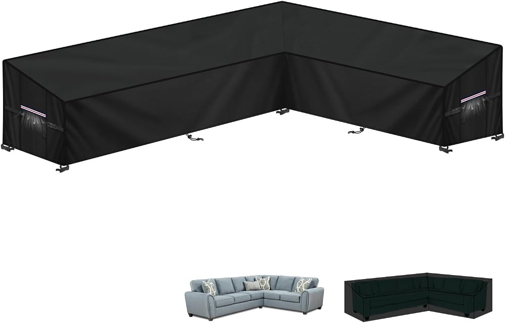 LAMUNI Garden Corner Sofa Cover 300x210x102x80/60cm 420D Oxford Waterproof