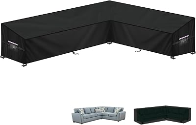 LAMUNI Garden Corner Sofa Cover 300x210x102x80/60cm 420D Oxford Waterproof