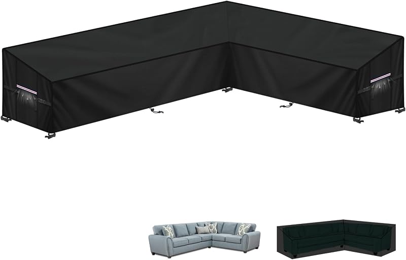LAMUNI Garden Corner Sofa Cover 300x210x102x80/60cm 420D Oxford Waterproof