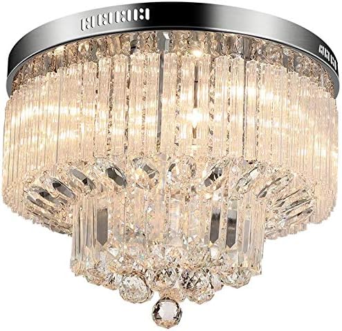 Modern Crystal Ceiling Light Chandeliers Pendant Light Chrome Finish Round for Bedroom Living Room Restaurant Dining Room Indoor use Ø45cm