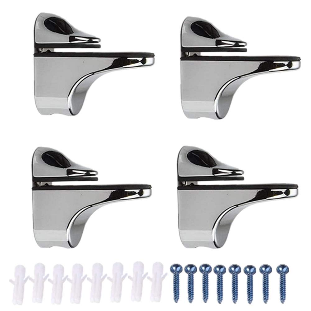 huaaiji 4Pcs Glass Shelf Bracket Adjustable for 3-20mm Thickness Shelf Glass Shelf Support Adjustable Shelf Bracket
