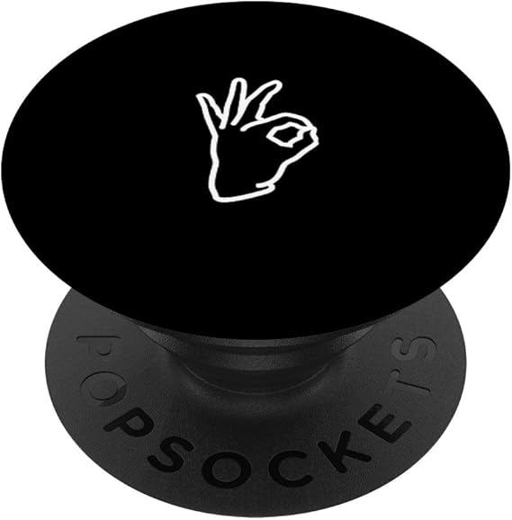 Amazon Com Ok Hand Sign Retro Okay Good Perfect Finger Circle Game Gift Popsockets Popgrip Swappable Grip For Phones Tablets