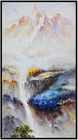 Pittura Ad Olio Dipinto A Mano Su Tela Quadri Di Paesaggi Astratti Montagna E Fiume Colorati