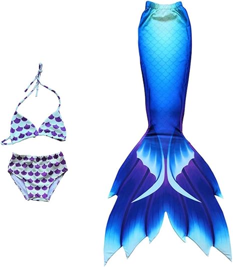 Amazon Co Jp 女の子の水着マーメイドテイルスのために水泳プリンセスビキニ水着セット110 150センチメートル 人魚の水着 Color Picture 5 Size 150cm ホーム キッチン