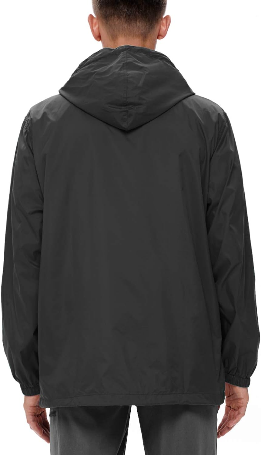 GEEK LIGHTING Men's Waterproof Hooded Rain Jacket, Lightweight Packable Raincoat for Outdoor, Camping, Travel: Clothing