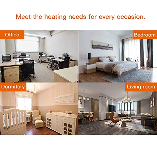 Space Heater, Portable Small Electric Ceramic Space Heater with Adjustable Thermostat 750W/1500W Fast Heat Up for Desk Room Office/Tip-Over & Overheat Protection/ETL Certified