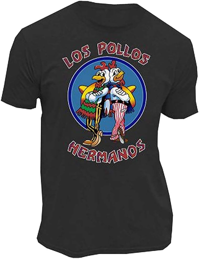 QINOLBreaking Bad Men's Los Pollos Hermanos Short Sleeve T-Shirt, XX-Large, Black