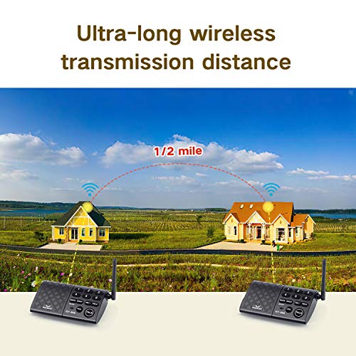 Hosmart Portable Wireless Intercom System，1/2Mile 6-Channel Security Wireless Intercom System for Home or Office [4 Stations Black] (Battery is not Included) - Thumbnail 2
