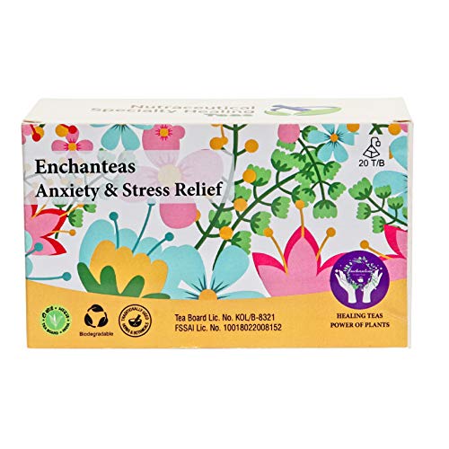 Enchanteas Anxiety & Stress Relief Ayurvedic Tea | for Good Sleep | Calming & Soothing Tea Enchanteas Anxiety & Stress Relief Ayurvedic Tea | for Good Sleep | Calming & Soothing Tea