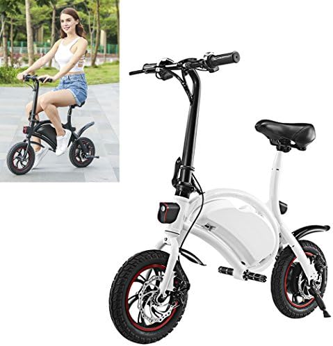 Dtemple Aluminum Portable Folding Electric Bike, Lithium-Ion Battery, Collapsible Frame, App Speed Setting, 12 miles Range(US Stock)