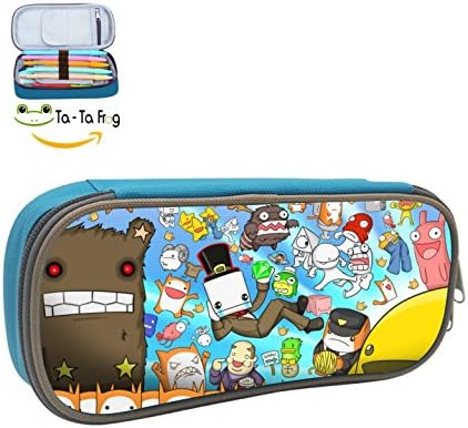 lovely uu BattleBlock Theater Students Super Large Capacity Canvas Pencil Case Pen Bag Pouch Stationary Case Makeup Cosmetic Bag