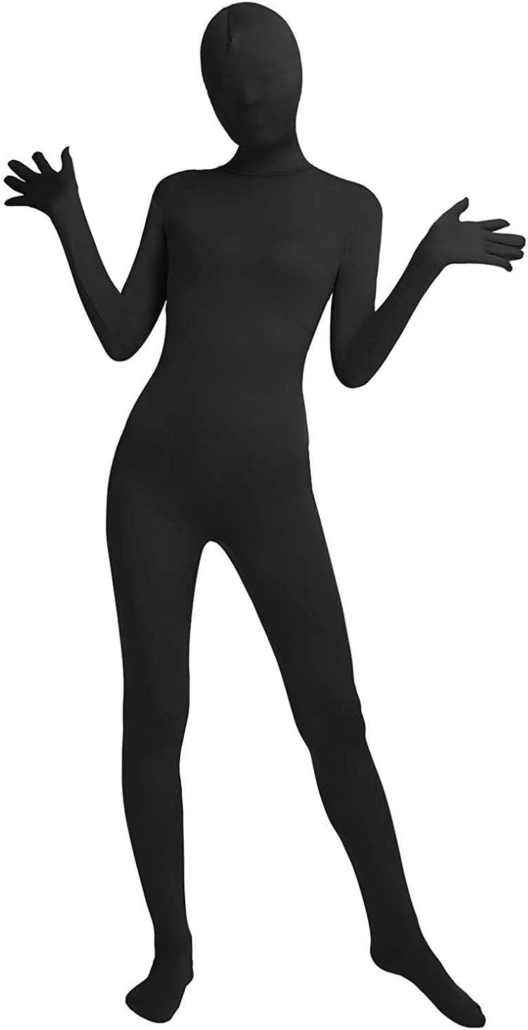 LinvMe Women's Solid See Through Full Bodysuit Seamless Zentai Unitard