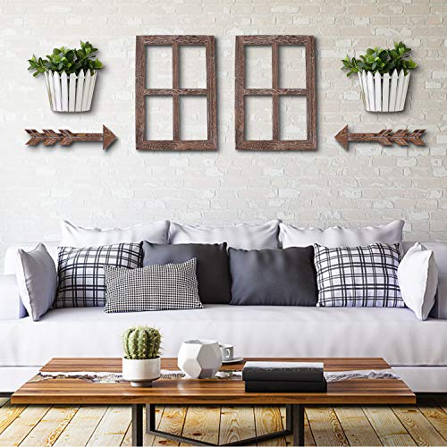 Honest Farmhouse Wall Décor Window Frame, Rustic Window Pane with Arrows Decor, Home Decor ...