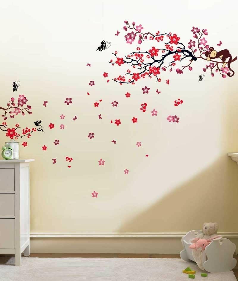 WALPLUS Monkey Tree Wall Stickers for Kids Rooms - Removable Nursery Decor Art Decals