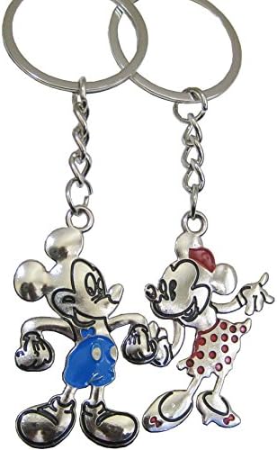 Mickey &amp; Minnie Mouse Couple Keychain - His and Hers Lovers Set Key Chain