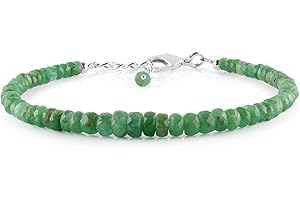 InfinityGemsArt Green Emerald Bracelets Natural Gemstones Beaded Dainty Crystals Stone Bracelets Jewelry, Chakra Healing May 