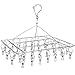 DUOFIRE Clothes Drying Rack with 36 Clips, Stainless Steel Laundry Drying Rack, Baby Hangers, Clothes Hangers for Drying Socks, Drying Towels, Diapers, Bras, Baby Clothes, Underwear, Hat（1 Pack）