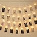 GIGALUMI 50 LED Fairy String Lights with 50 Clear Clips for Hanging Photos, Perfect for Indoor Living Room, Dormitories, Galleries and Special Celebrations