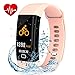 Letuboner Fitness Tracker with Heart Rate Monitor,Color Screen Activity Tracker,IP68 Waterproof Smart Wristband Pedometer (pink)