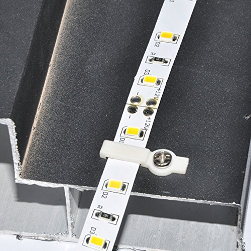 SpiritLED 100 Lots LED Strip Light Mounting Brackets,One Side Fixing Clips,Screws Included (Ideal for Non-Waterproof Strip Width 10mm) - Thumbnail 2