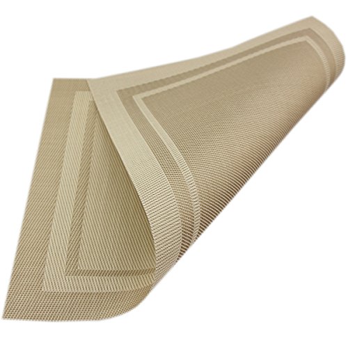 3 Bright+Dream+Placemats+Heat+resistand+4%25EF%25BC%2588Beige%25EF%25BC%2589