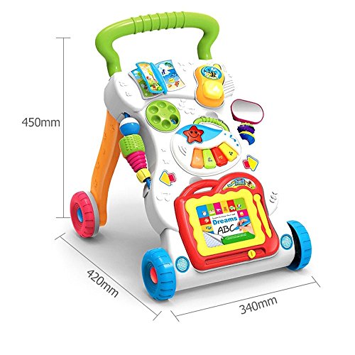 Music baby baby walker baby first step car baby trolley adjustable screw standing learning