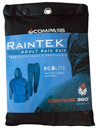 EL12104-21-MD Eco-Lite Rain Suit with Bag, Blue - Thumbnail 4