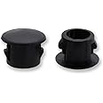 VictorsHome Hole Plugs Plastic 6mm (1/4") Fit for 5.5-6mm Diameter Locking Hole Tube Flush Type Panel Plugs Fastener Cover for Kitchen Cabinet Furniture Black 50 Pcs