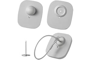 GWLIUNI 1000Pcs 8.2Mhz RF Security Clothing Tags Grey Retails EAS Clothes Tag with 1000 Pins and 200 Lanyards
