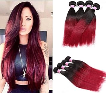 Sleek Ombre Hair Extensions 100 Brazilian Human Hair Straight Two