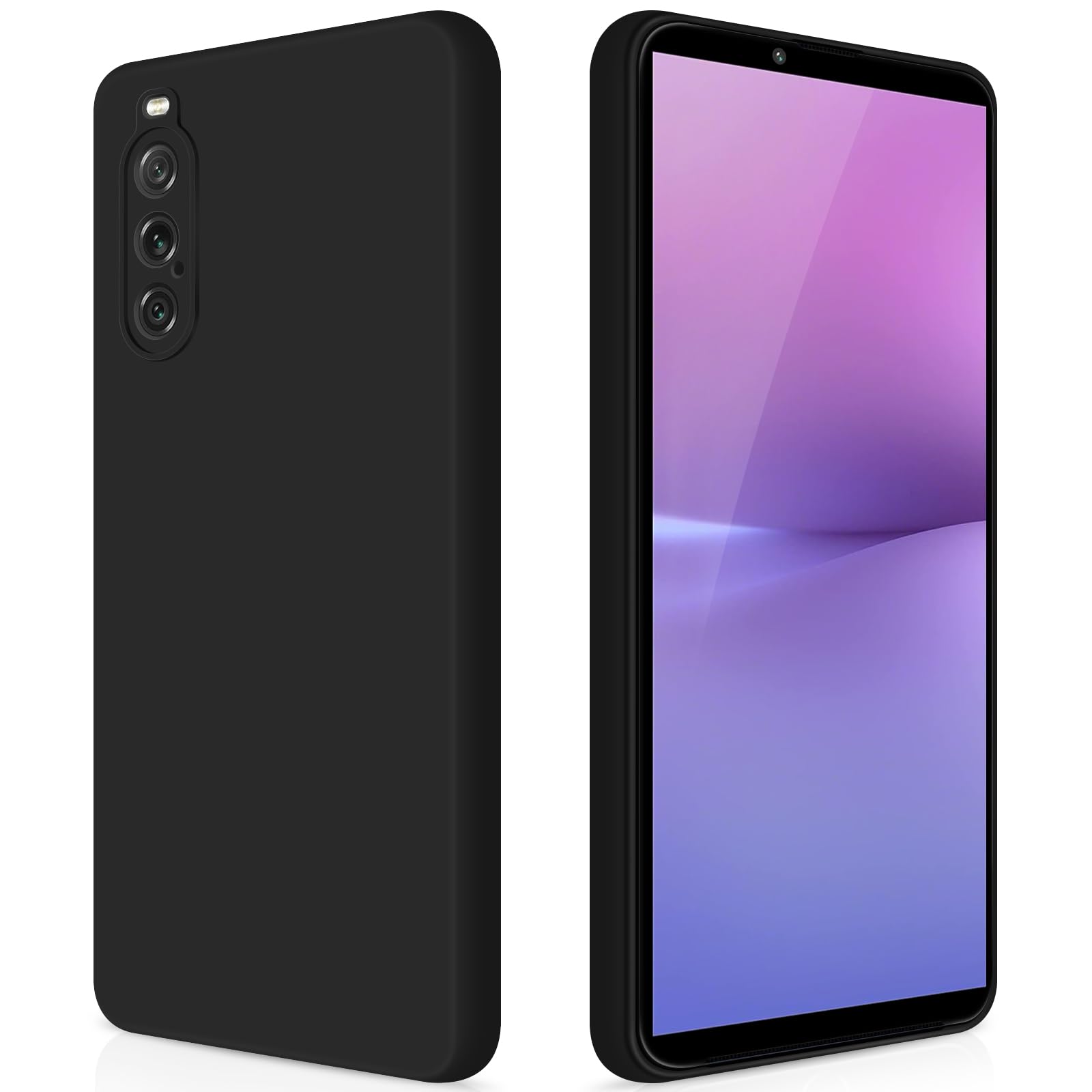 GiiYoon Case Compatible with Sony Xperia 10 V, Silky-Soft Touch Full-Body Protective Phone Silicone Case, Shockproof Cover with Microfiber Lining, Black — image 1