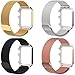 PINHEN for Apple Watch Band with Protective Case Strong Magnetic Milanese Loop Stainless Steel Bracelet Replacement iWatch Strap for Apple Watch Series 3 2 1 Nike+ Sport and Edition (Gold, 38MM)